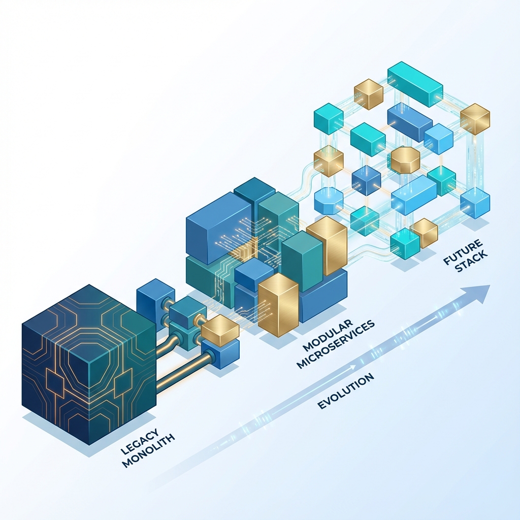 Modular evolution of BSS/OSS stack from legacy to modern
