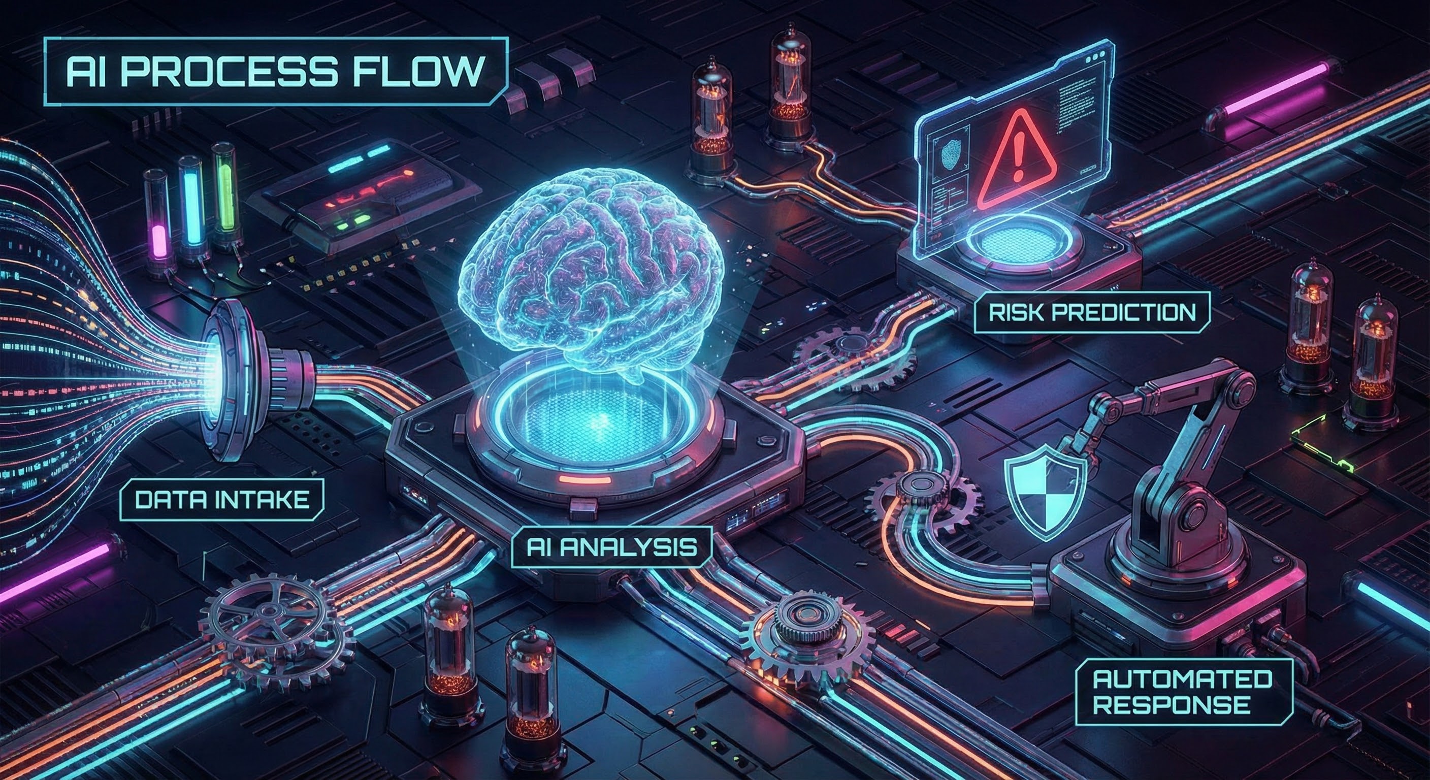 AI/automation process flow for risk detection and response